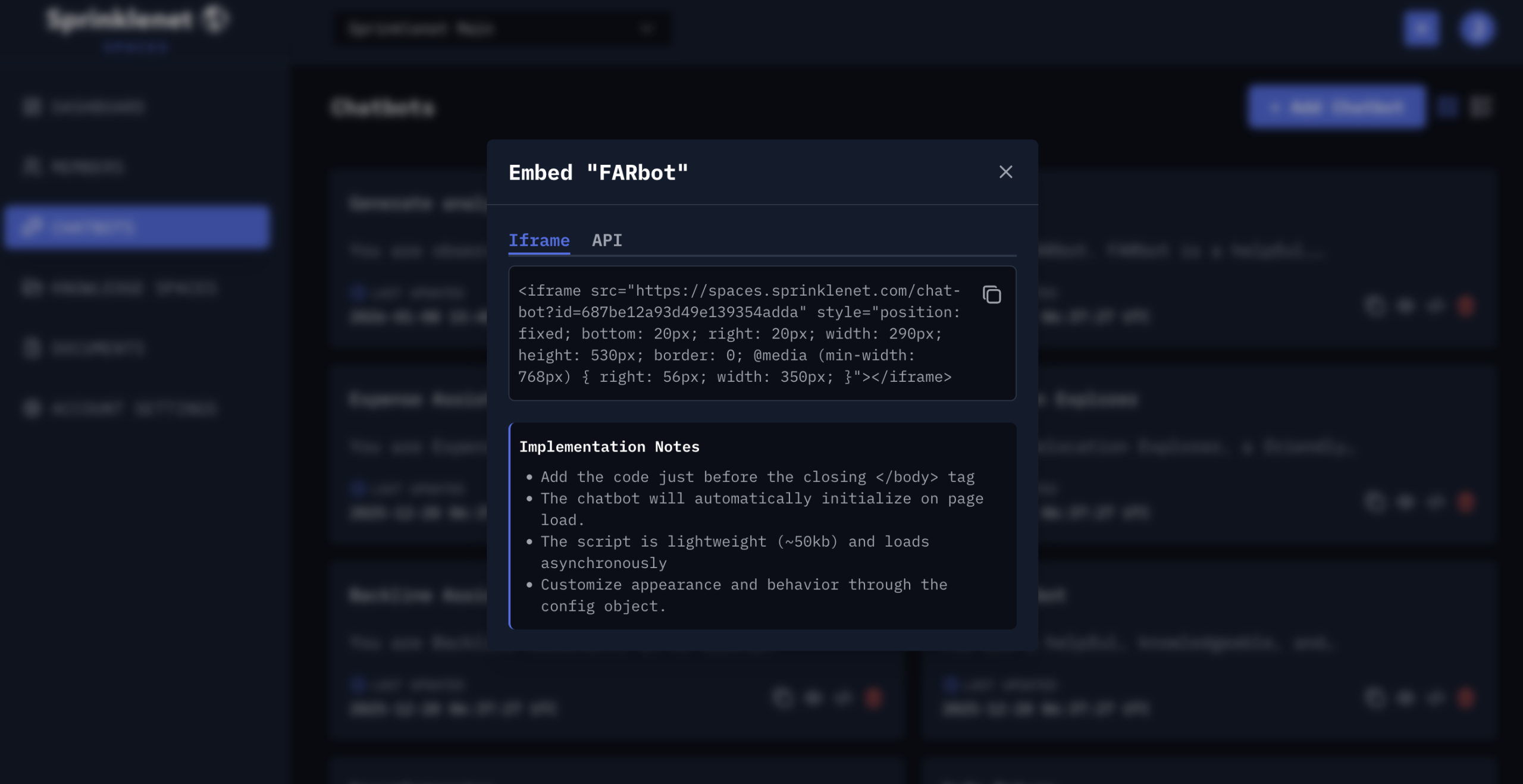 Embed and API Options