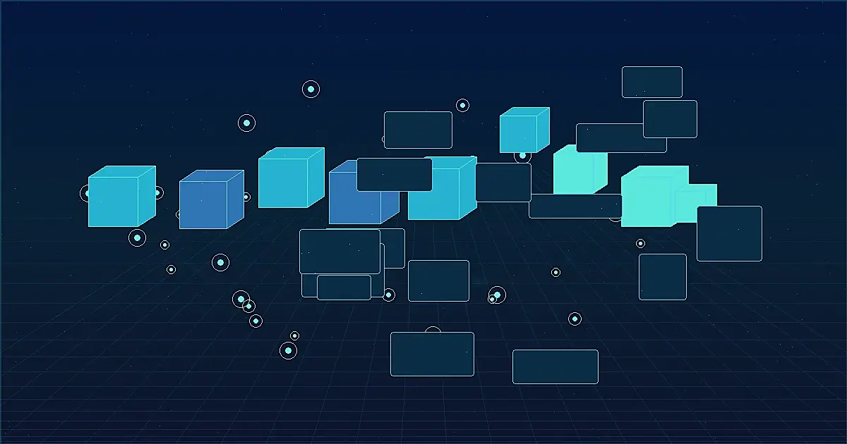 Abstract technical architecture visual for AI Systems Integration Services for Production AI.