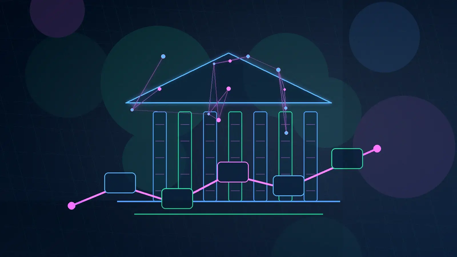 Abstract technical AI illustration for Federal AI Governance: A Practical Agency Roadmap