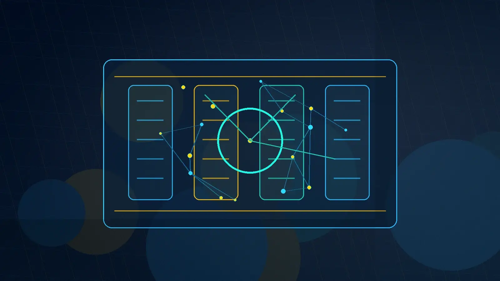 Abstract technical AI illustration for Fractional AI Leadership for Federal and Enterprise Organizations