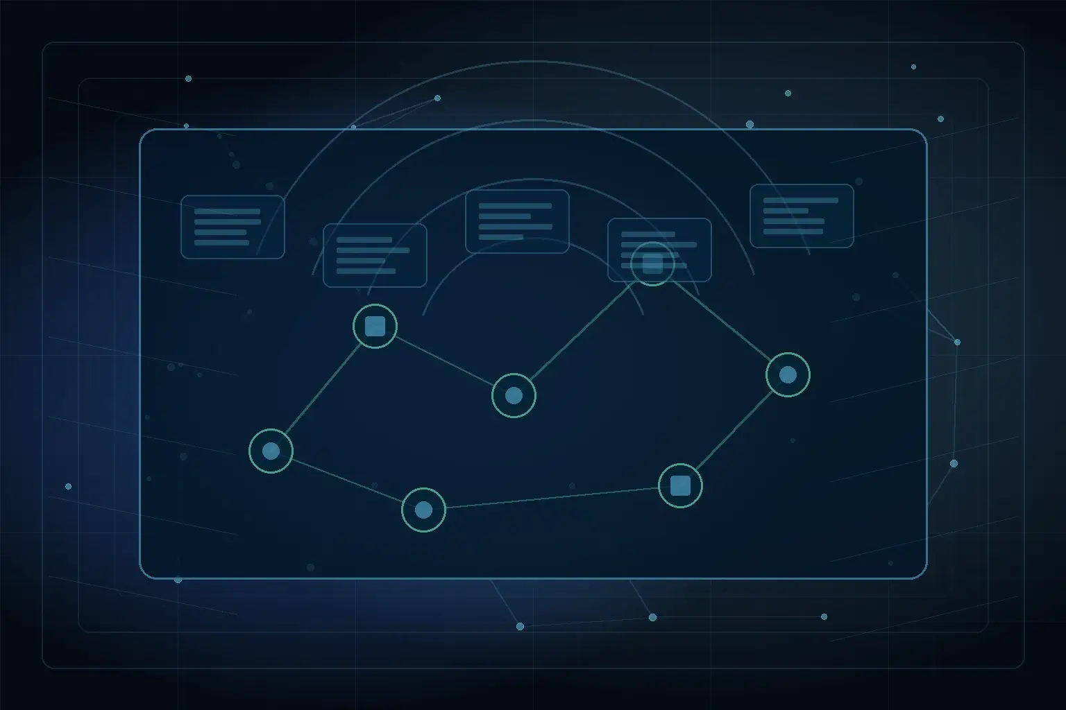 Abstract Sprinklenet AI architecture visual for The Role of AI in Transforming Digital Design.