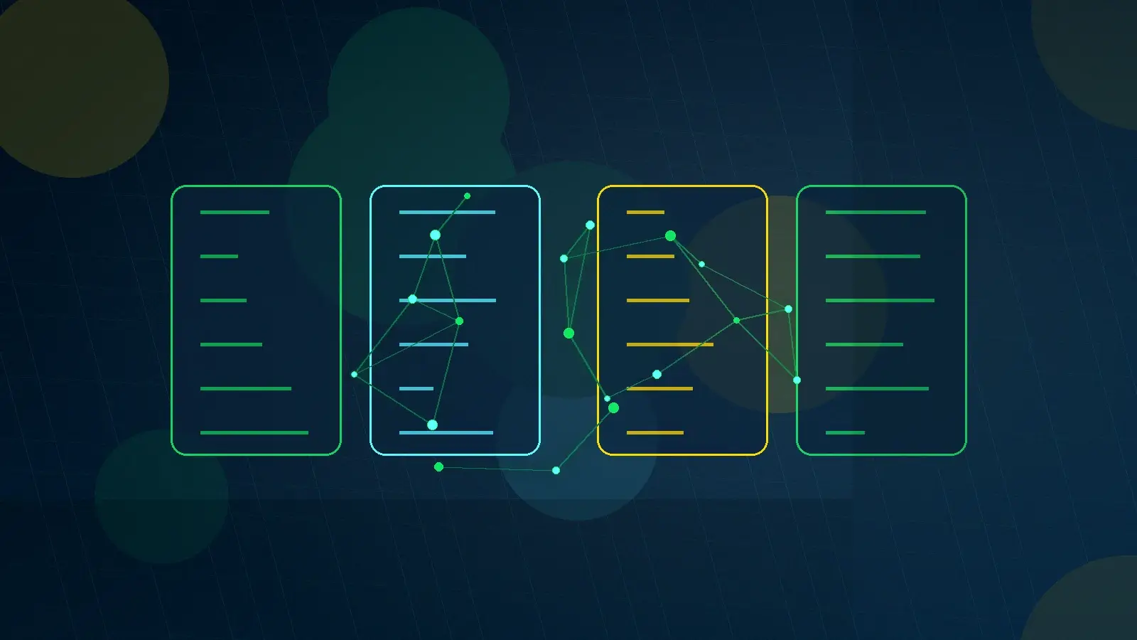 Abstract technical AI illustration for Knowledge Spaces: Enterprise AI Knowledge Management Platform