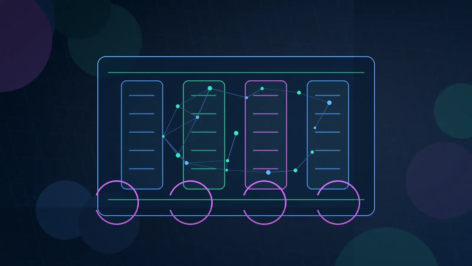 Abstract technical AI illustration for Federal AI Policy: What Contractors Need to Know