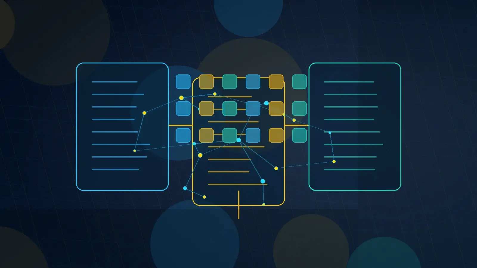 Abstract technical AI illustration for NLP in Government: Turning Paperwork Into Workflows