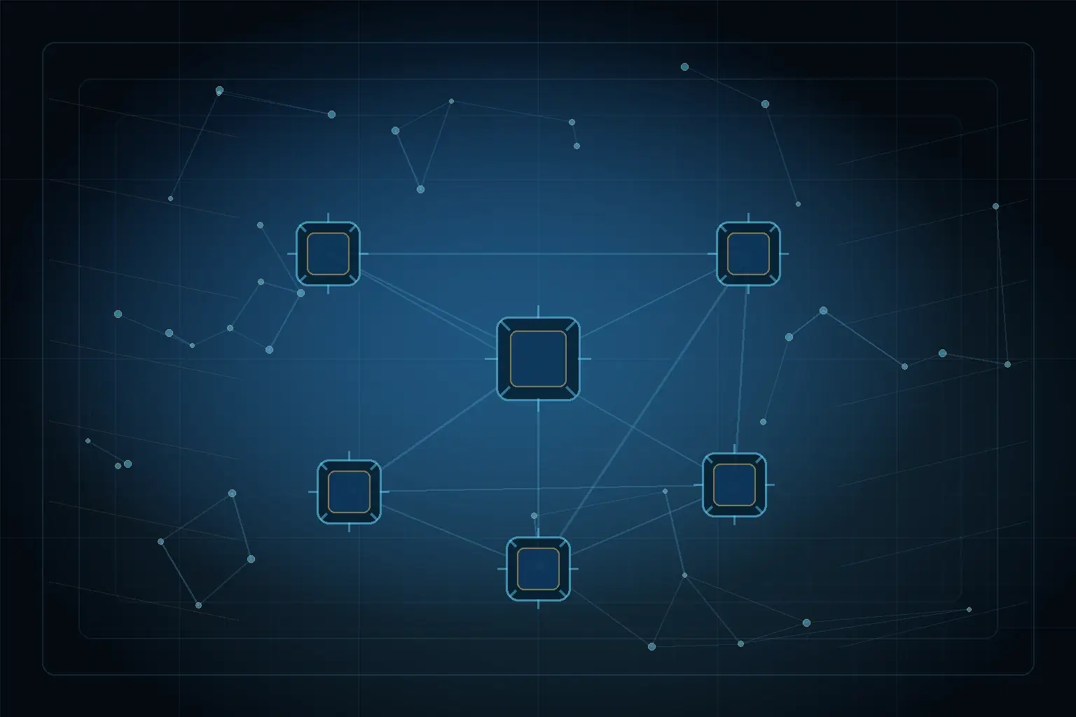 Abstract Sprinklenet AI architecture visual for The Gold Is in the Basement: Why Your AI Strategy Should Start With the Data You Already Have.