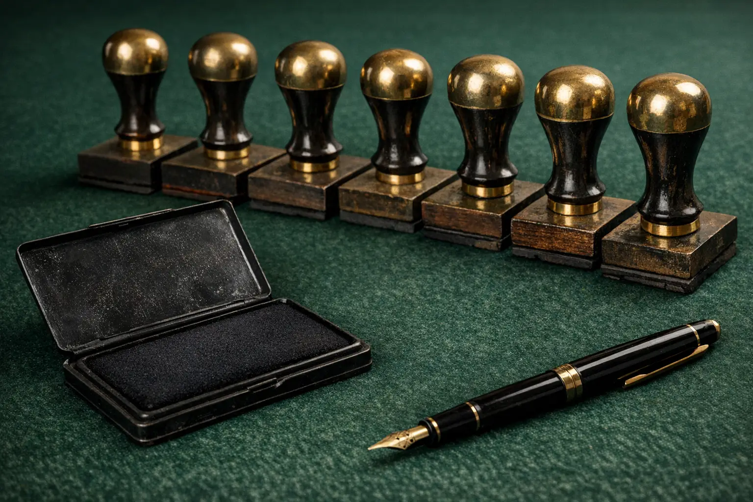 Editorial concept image: procurement discipline, dark teal palette, no text or people.