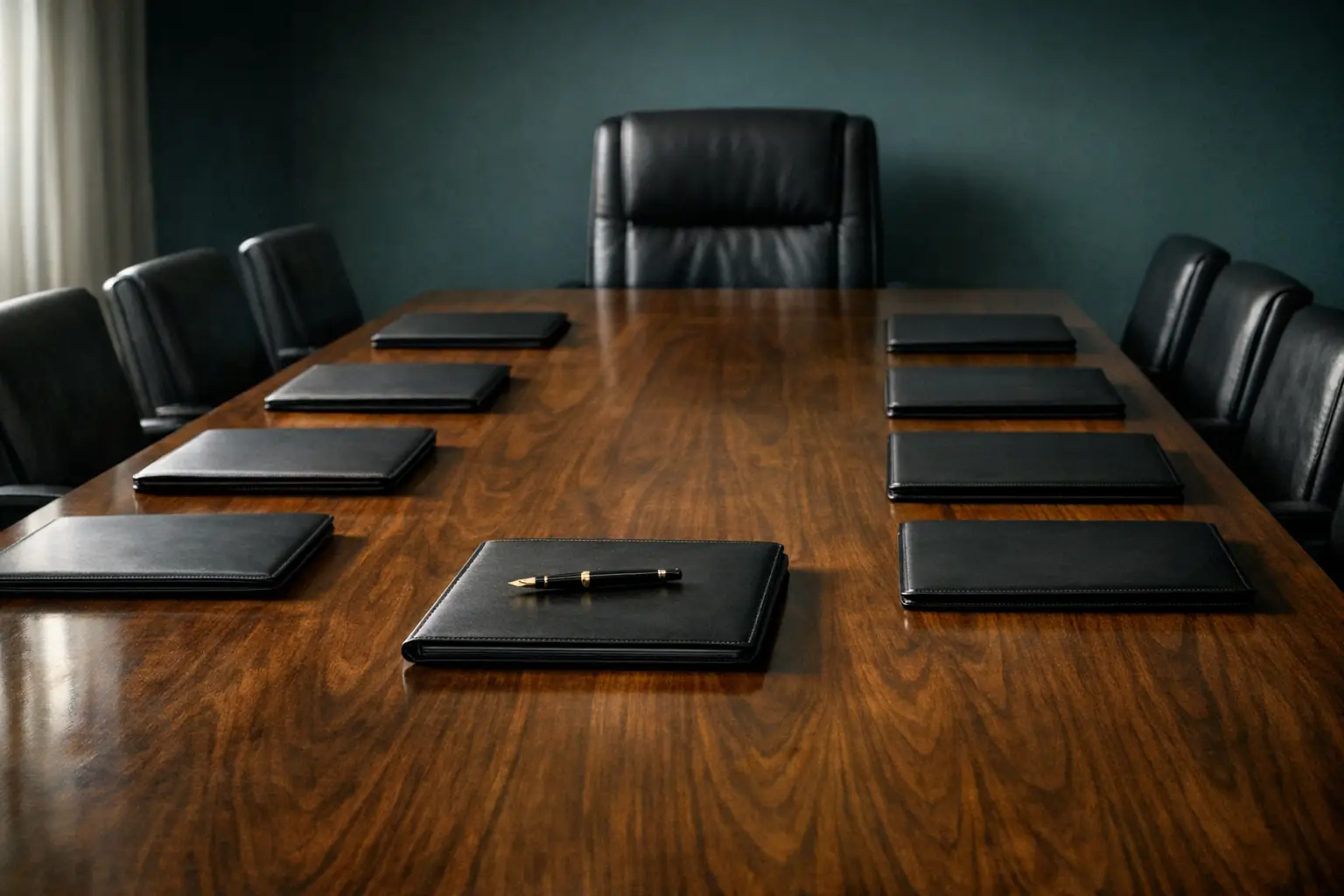 Editorial illustration: interim leadership at the table