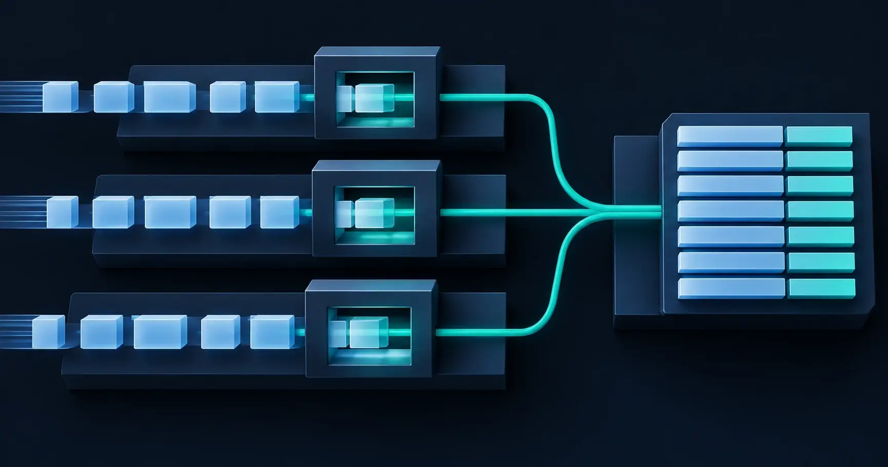 Source data passes through validation into a retrieval index.