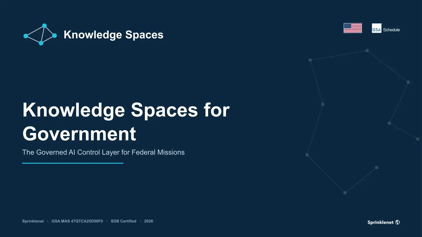 Cover slide of the Knowledge Spaces for Government presentation