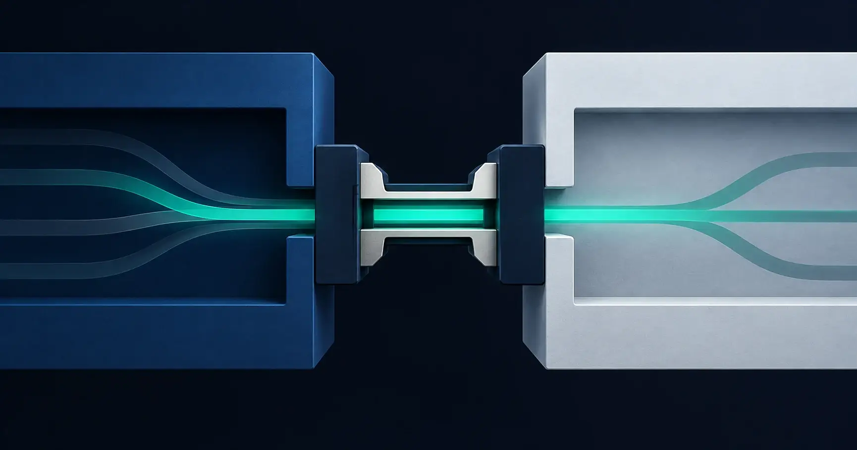 A data connector passes through a permission boundary.